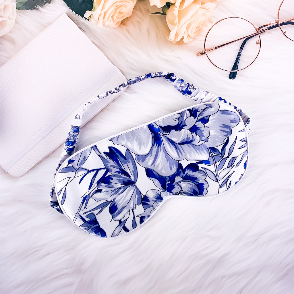 MASQUE DE NUIT EN SOIE À MOTIF |  PATTERNED SILK SLEEPING MASK - Kimo Soaps