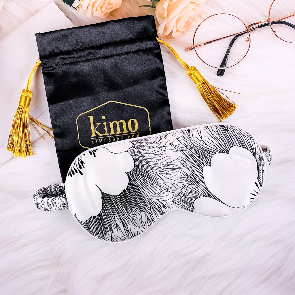 MASQUE DE NUIT EN SOIE À MOTIF |  PATTERNED SILK SLEEPING MASK - Kimo Soaps