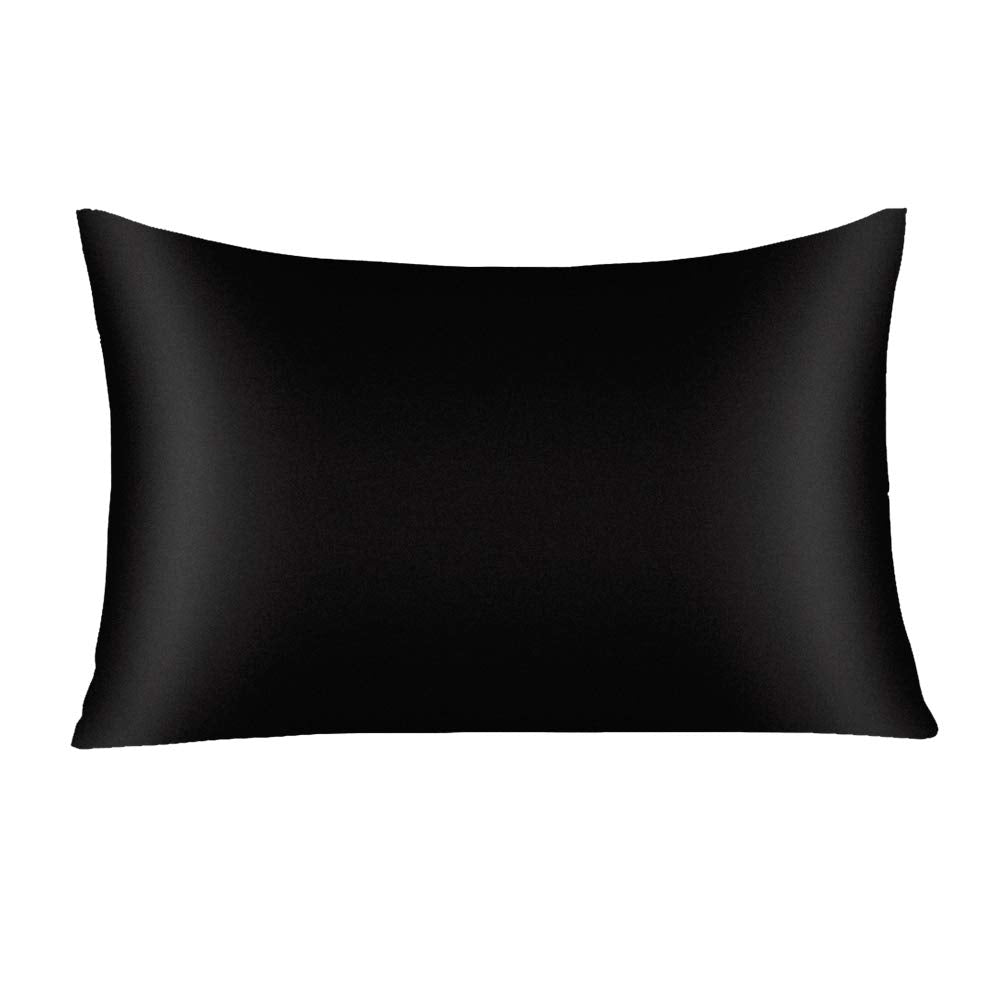 TAIE D'OREILLER EN SOIE 22 MOMMES - NOIR - Kimo Soaps