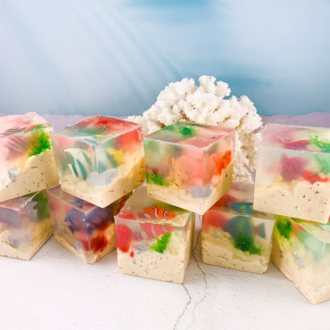 Savon Aquarium Récif Corallien | Coral Reef Aquarium Soap Cube - Kimo Soaps