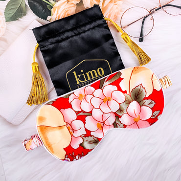 MASQUE DE NUIT EN SOIE À MOTIF |  PATTERNED SILK SLEEPING MASK - Kimo Soaps
