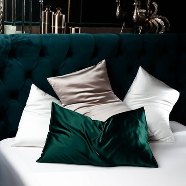 TAIE D'OREILLER EN SOIE 22 MOMMES - GRIS - Kimo Soaps