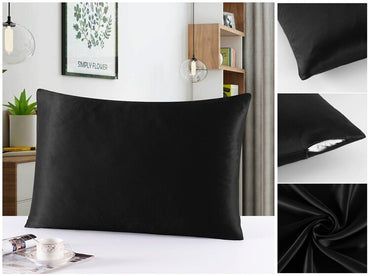 TAIE D'OREILLER EN SOIE 22 MOMMES - NOIR - Kimo Soaps